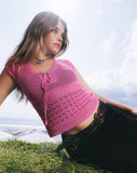 Image of Maika Knitted Top in Raspberry