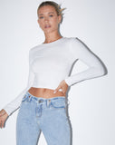 Image of Bon Long Sleeve Top in Lycra White