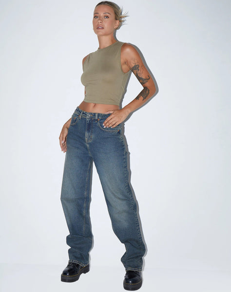 Image of Monlo Crop Top in Lycra London Fog