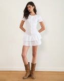 Image of Movan Dropped Waist Mini Dress in White