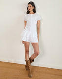 Image of Movan Dropped Waist Mini Dress in White