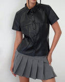 Image of Mulan Short Sleeve Shirt in PU Black