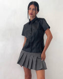 Image of Mulan Short Sleeve Shirt in PU Black