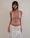 Image of Mutsuki Halterneck Top in Satin Pink