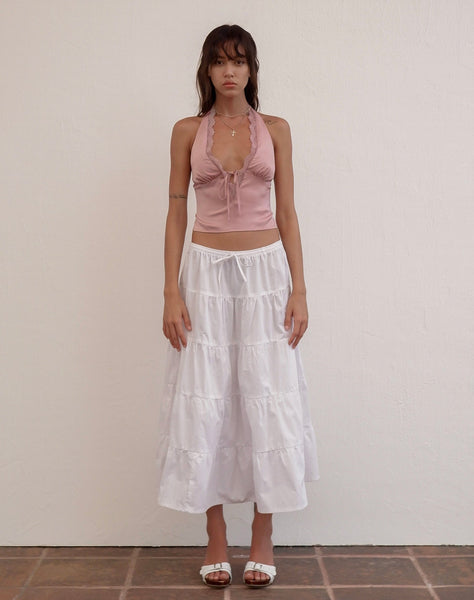 Image of Mutsuki Halterneck Top in Satin Pink