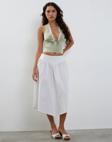 Image of Mutsuki Halterneck Top in Satin Mint