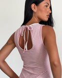 image of Muzuki Jersey Mini Dress in Red and White Stripe