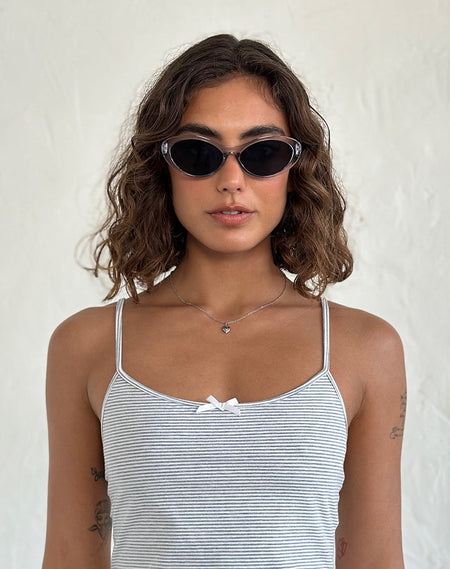 Chapini Oval Sunglasses in Black