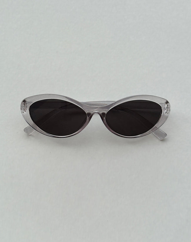 Image of Mydas Oval Sunglasses in Opaque Silver