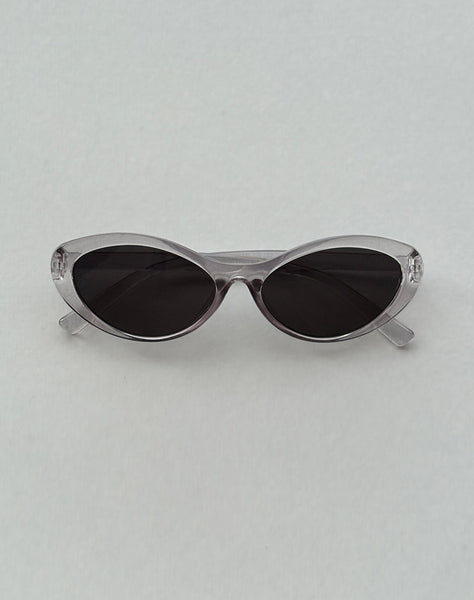 Image of Mydas Oval Sunglasses in Opaque Silver