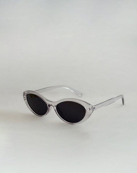 Image of Mydas Oval Sunglasses in Opaque Silver