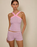 Image of Eunia Micro Shorts in Pinstripe Pink