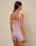 Image of Eunia Micro Shorts in Pinstripe Pink