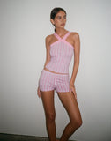 Image of Eunia Micro Shorts in Pinstripe Pink