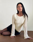 Image of Malakai Long Sleeve Top in Lace Cream