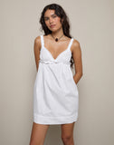 Image of Melda Tea Mini Dress in Poplin White