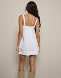 Image of Melda Tea Mini Dress in Poplin White