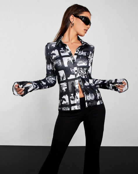 Image of Keani Shirt in Mono Photographic Black