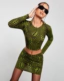 Image of Kinan Bodycon Skirt in Optic Polka Green