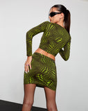 Image of Kinan Bodycon Skirt in Optic Polka Green