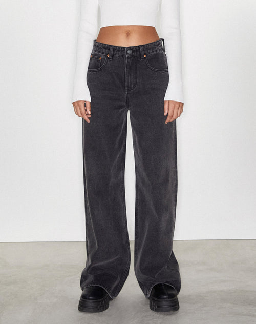 image of Extra Wide Jean in Black Wash