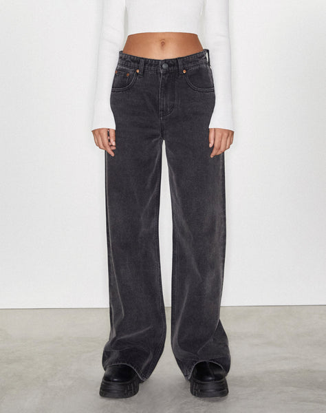 image of Extra Wide Jean in Black Wash