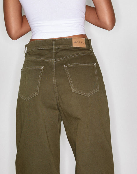 Image of Parallel Jeans in Military Green