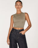 Image of Monlo Crop Top in Lycra London Fog