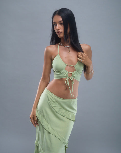 Image of Koen Cut Out Top in Mint Sage