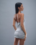 Image of Rosana Bandeau Mini Dress in Chain Knit Silver