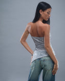 Image of Brilia Bandeau Top in Sequin Knit Silver