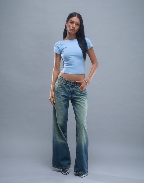 Image of Xiwang Crop Top in Nantucket Blue