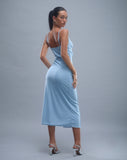 Image of Jacy Ruffle Midi Dress in Mesh Blue