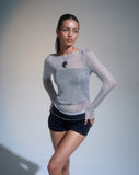 Image of Suzette Long Sleeve Top in Silver Chain