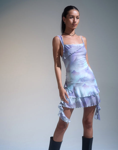 Image of Sabit Mesh Mini Dress in Printed Pearly Shell