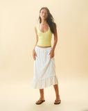 Image of Kokies Frill Hem Midi Skirt in White