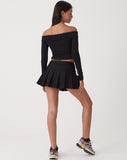 image of MOTEL X OLIVIA NEILL Casini Pleated Skirt in Tailoring Black