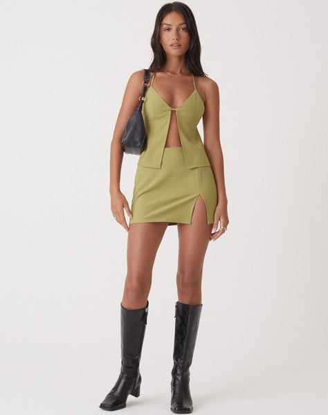 Image of MOTEL X OLIVIA NEILL Pelma Mini Skirt in Tailoring Seafoam Green