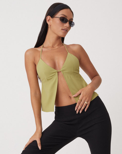 image of MOTEL X OLIVIA NEILL Arun Butterfly Top in Tailoring Seafoam Green