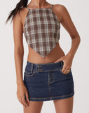 image of MOTEL X OLIVIA NEILL Low Rise Mini Skirt in Dark Vintage Wash