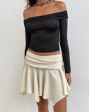 Image of Cordelia Mini Skirt in Crinkle Ivory