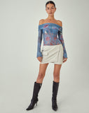 image of MOTEL X JACQUIE Nagya Long Sleeve Top in Lumen Mesh Blue