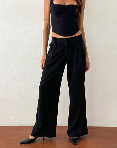 Hondra Trousers in Pinstripe Black