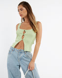 image of MOTEL X JACQUIE Naini Top in Rib Knit Pastel Lime