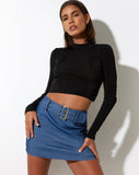 image of Naka Mini Skirt in Tailoring Denim