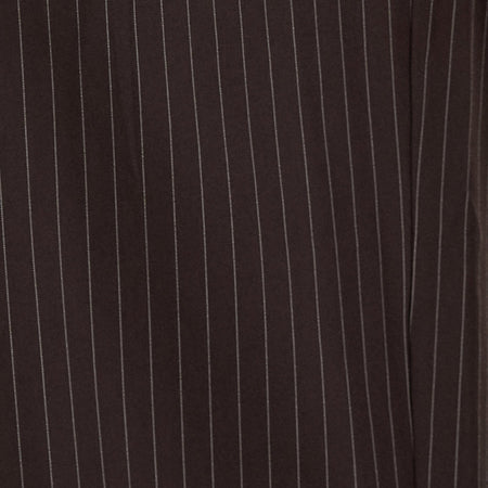 Nala Wide Pleated Trouser in Dark Brown Pinstripe