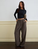 Image of Nala Wide Pleat Trouser in Tailoring Truffle