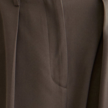 Nala Wide Pleat Trouser in Tailoring Truffle
