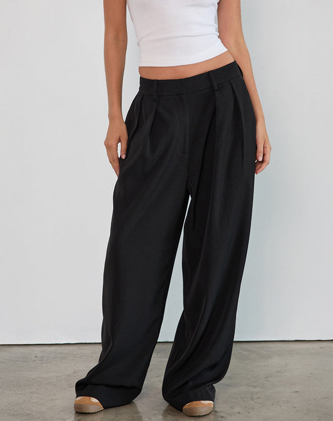 Image of Nala Pleated Trouser in Tailoring Black