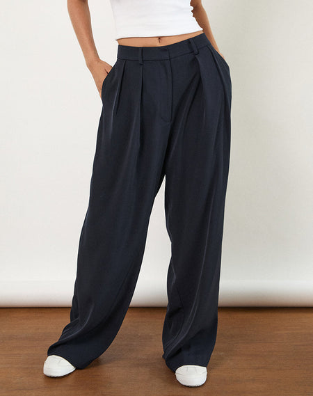 Nala Pleated Trouser in Tailoring Black